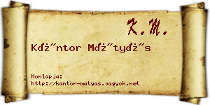 Kántor Mátyás névjegykártya